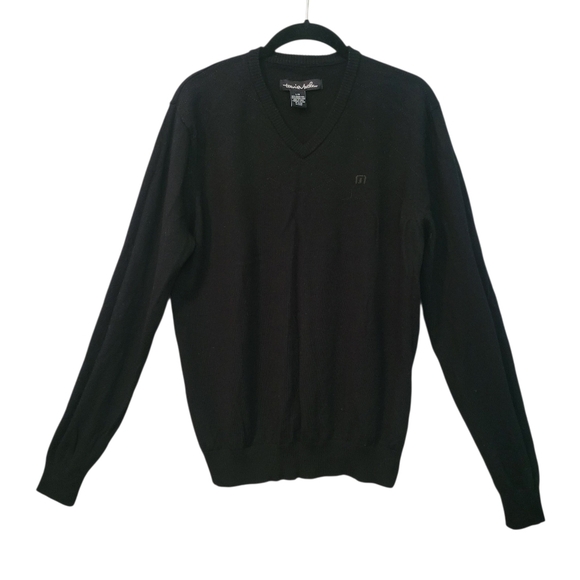 Travis Mathew Other - Travis Matthew Merino Wool V-neck Long Sleeves Black Sweater Men's L Casual Fall